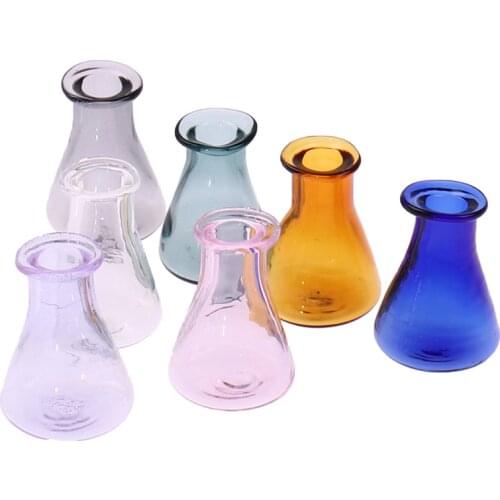 2pcs Dollhouse Miniature Cone Glass Vase Food Play Scene Model DIY Glass Bottle Vase For Dollhouse Decals New