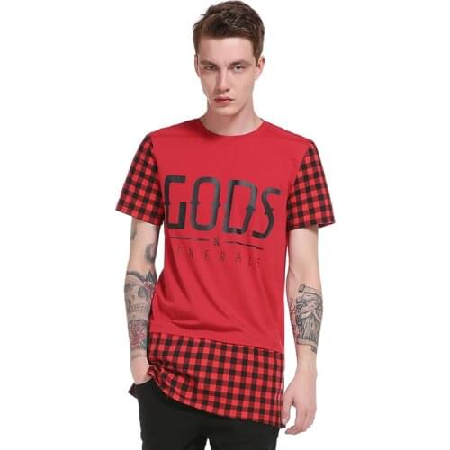 Outside the real shot high street hip-hop letter printing fake two short-sleeved round neck mens T-shirt
