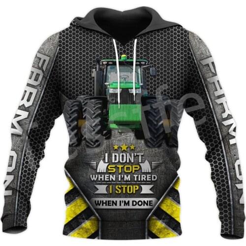 Tessffel Newest Worker Farmer Tractor Instrument Camo Pullover 3DPrint Streetwear Tracksuit Autumn Casual Hoodies Men/Women B-8