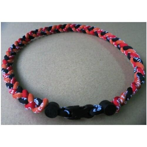Wholesale - - Sports baseball softball Titanium Healthy GT Tornado 3 rope necklace , 3 braid rope necklace ,3 Weave necklace