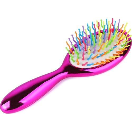 Wholesale Magic Handle Comb Anti-static Massage Hair Brush Hairbrush Electroplate Children Mini Comb Salon Hair Styling Tool