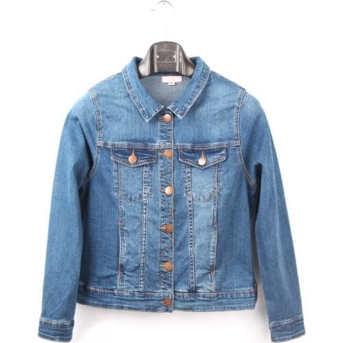 Plus size women fashion loose water wash single breasted short design casual denim jacket