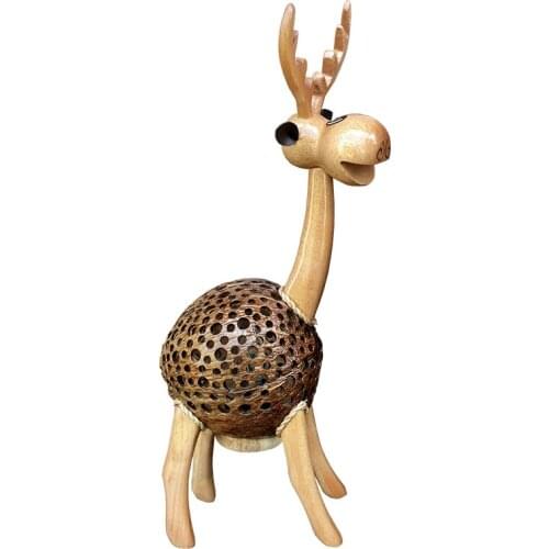 Crafts Coconut Shell Lamp Cute Deer Bedroom Childrens Room Bedside Boys and Girls Creative Gift