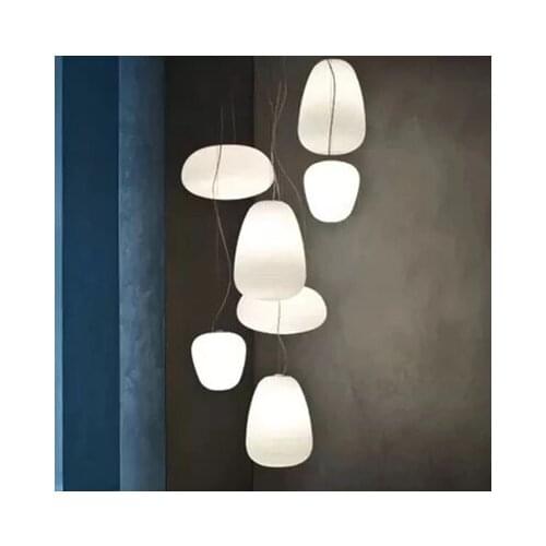 Nordic Creative White Glass Whorls Hanging Lamp Foscarini RITUAL E27 Pendant Light For Dining Room Living Room Bar Restaurant