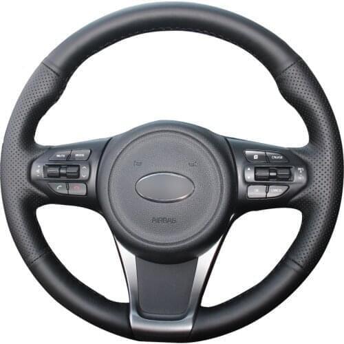 Hand-stitched Black Artificial Leather Custom Car Steering Wheel Cover for Kia Sorento 2015-2018 Sedona 2015 2016 2017 2018 2019