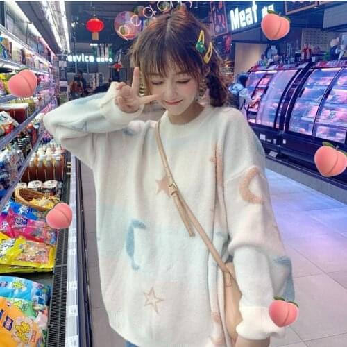 Women Sweaters Japanese Vintage Kawaii Ulzzang Loose Casual Ins Long Sleeve Sweater Female Korean Harajuku Clothing For Women