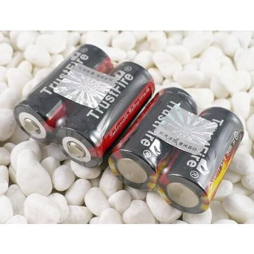 TrustFire 16340 880mAh 3.7V Rechargeable Li-ion Battery Lithium unprotected Batteries For LED Flashlights/Laser Pen