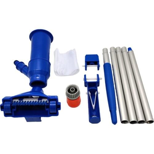 Swimming Pool Cleaning Tool Set Multifunctional Vacuum Cleaner Suction Head with Connection Handlebar Mesh Bag Snap for Pool