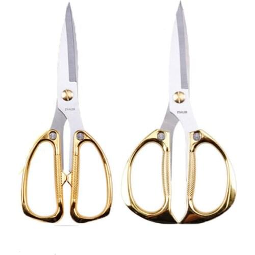 Prajna Vintage Golden Stainless Steel Scissors Hot Craft Scissors Embroideris Tailoring For Fabric Leather Cutter Accessories D