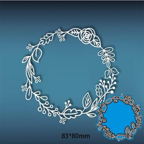 8.3*8cm wreath Metal Cutting Dies and Stamps Stencil for DIY Scrapbooking Photo Album Embossing Paper Card