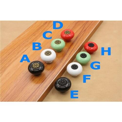 Vivid lovely ceramic alloy cabinet drawer handle, seven color furniture hardware accessories wholesale