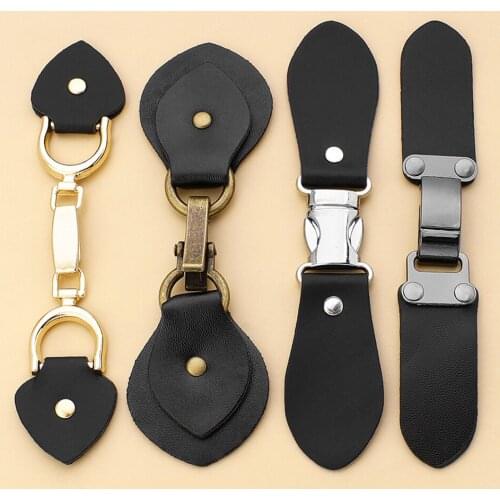 Women Fashion Metal Leather Buttons Coat Windbreaker Sweater Cardigan Belt Buckle Hook Clothes Decoration Accessories