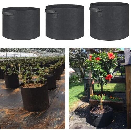 1Pcs 1-30 Gallon Grow Bags Felt Grow Bag Gardening Fabric Grow Pot Vegetable Growing Planter Garden Flower Planting Pots fresas