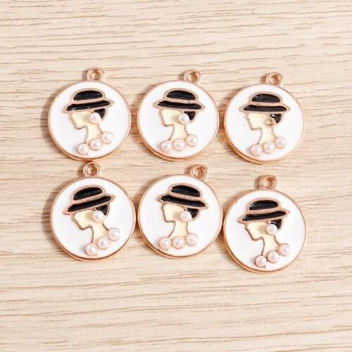 10pcs 17*19mm Enamel Gentle Men Charms for Jewelry Making DIY Handmade Necklaces Earrings Pendants Pearl Crafts Accessories