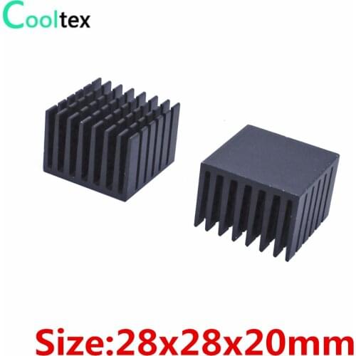 100pcs/lot) 28x28x20mm Aluminum heatsink radiator cooler Extruded heat sink for IC Electronic LED cooling