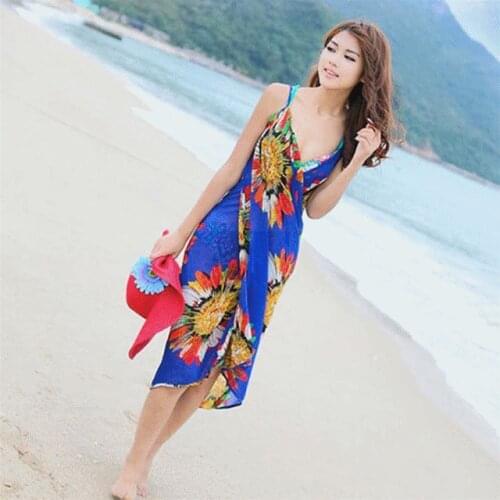2021 Beach Cover Up Floral Backless Bikini Cover Up Thin Sexy Swimwear Women Robe De Plage Beach Bathing Suit Cover Ups YC937456