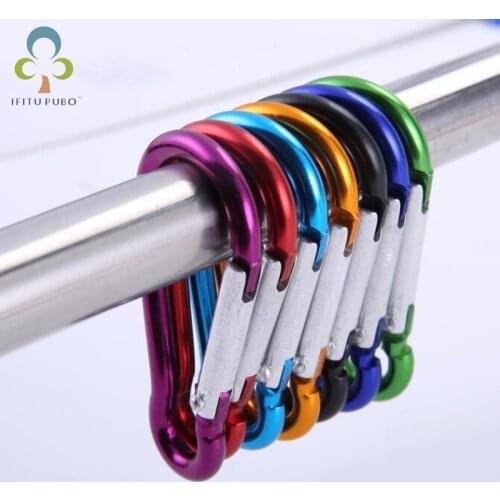 30PCS Aluminum Carabiner Key Chain Clip Outdoor Camping Keyring Snap Hook Water Bottle Travel Kit Climbing Accessory GYH