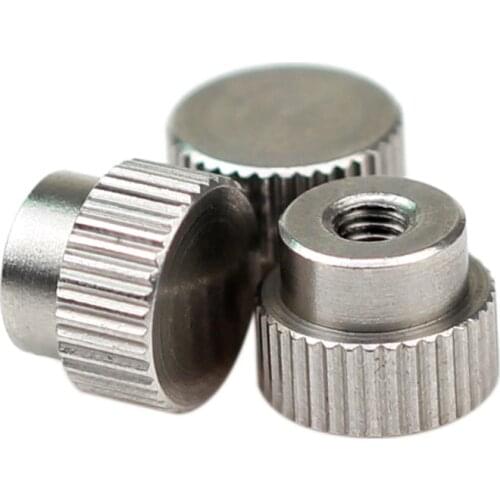 10PCS M3 M4 Knurled Thumb Screws Nuts 303 Stainless Steel Blind Hole High Head Step Hand Nuts