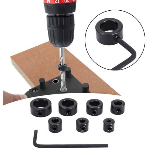 9pcs Depth Stop Collars Ring Positioner Drilling Puncher Kit Drill Bit Punch Locator Woodworking Carpentry Tools