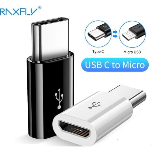 RAXFLY OTG USB C Adapter to Micro USB OTG Cable For Xiaomi Mi9 Redmi Note 7 Data Sync USB Type C Adapter For Samsung S10 S9 USBC