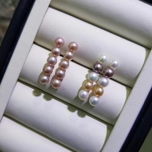 925 Sterling Silver Pearl Party Earrings Findings and Component Jewelry Parts Fittings for Akoya Freshwater Pearls Coral Jade