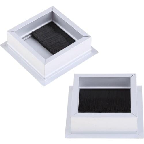 Aluminium Square Rectangle Desk Computer Wire Cable Outlet Insert Hole Cover Table Grommet Hardware wholesales