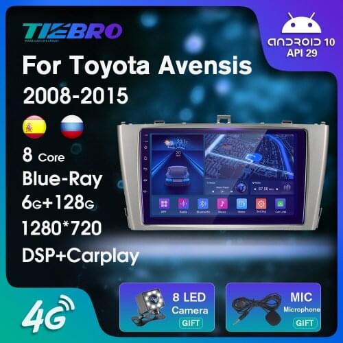 2DIN Android10 Car Radio For Toyota Avensis 3 2008-2015 GPS Navigation Auto Radio Car Multimedia Player Carplay IGO NO 2DIN DVD