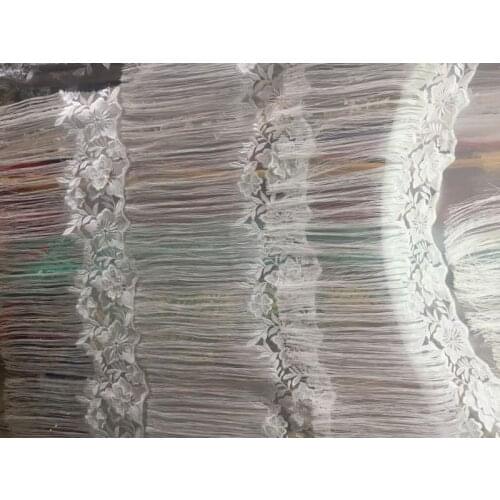 White lace fabric silk fabric Tassels lace fabric african lace fabric 2018 high quality lace shipping by DHL