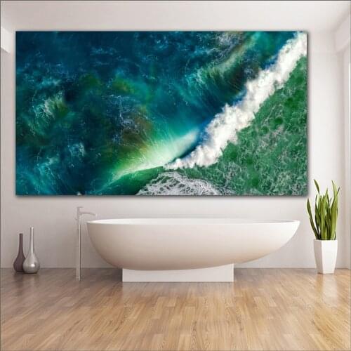 Large size Printing Oil Painting waves sea ocean stock wall art canvas print pictures for living room and bedroom No Frames