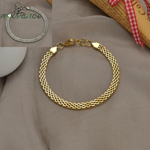 Nextvance Stainless Steel Square Mesh Chain Bracelet Latest Trend Boyfriend Women Couple Girl Dropshiipping Gift Daily