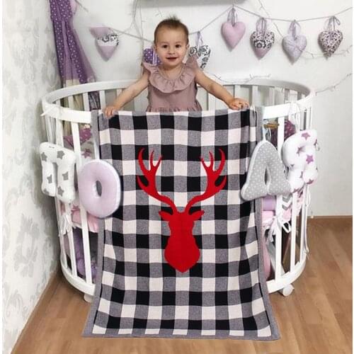 Baby Boy Girl Cover Blanket Newborn Wrap Blanket Infant Knitted Christmas Deer Blanket Stroller Sleep Cover Kids Nap Quilt