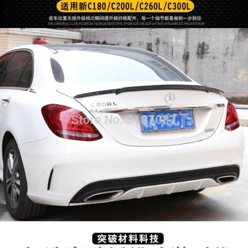 For Benz C-Class W205 Spoiler C63 C180 C200 C220 C250 2015 2016 4-Door Roof Spoiler Wing Trunk Lip Boot Cover Car Styling