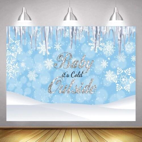 Winter Frozen Snowflake Newborn Photography Backdrops Baby Kids Birthday Snowfield Party Table Wall Decor Backgrounds For Photo