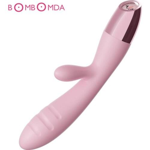 G spot Double Shocked Clit Stimulation Vibrator, USB Rechargeable Vibrating Adult Sex Toys For Woman, Masturbation Sex Product