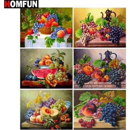 HOMFUN Full Square/Round Drill 5D DIY Diamond Painting "Fruit grape" 3D Diamond Embroidery Cross Stitch Home Decor Gift