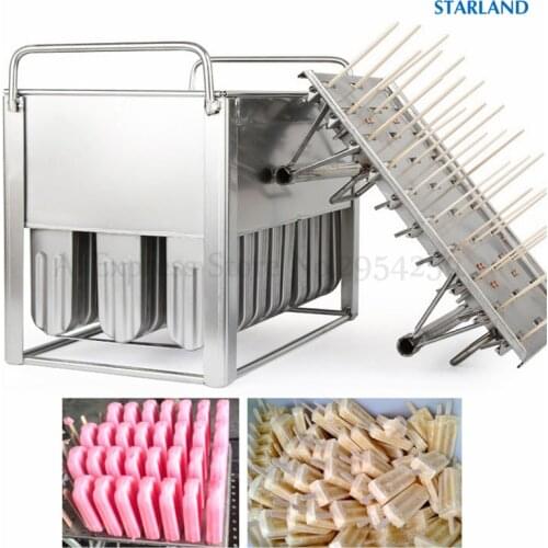 Commercial DIY Popsicle Moulds Ice Pop Mold Stainless Steel Ice Cream Molds 3*10 total 30 Popsicles Per Batch with Stick Holder