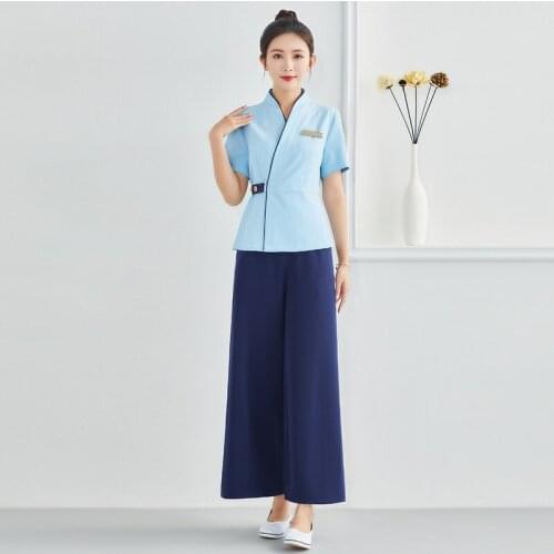 Korean Beauty Salon Beautician Uniform Spa Health Center Work Clothes Thai Massage Uniform Sauna Technician Clothing Suit AS225