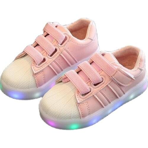 LED Boys & Girls & Toddler Shoes Breathable Fashion Little Kids Sneakers Sports Casual For Children Eur Size 21-30