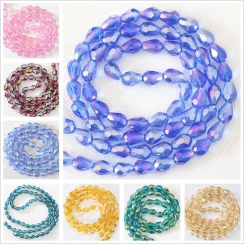 Fashion charms 10x15mm teardrop faceted crystal glass newly making Beauty loose beads 30pcs B1177