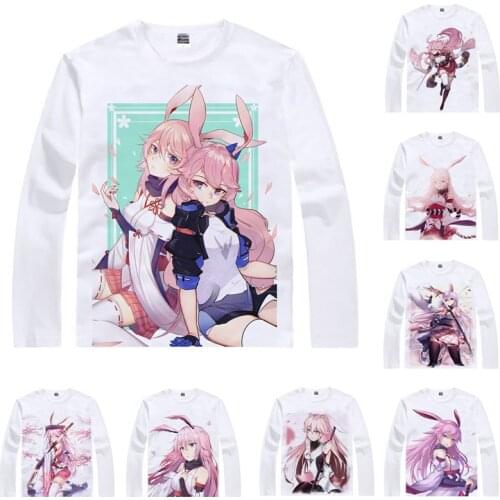 Coolprint Honkai Impact 3rd T Shirt Yae Sakura Yae no Sakura Men T-shirt Casual Vintage TShirt Printed Long Sleeve Shirts