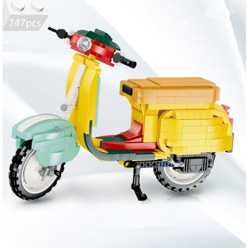 High-tech Series Vespas P200 Motorcycle Classic Model Building Blocks Kit Bricks Creator Motorbike Kids Toys For Children Gifts