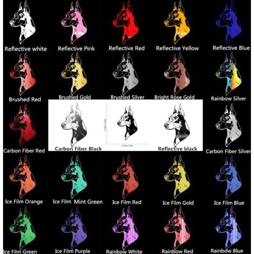 12.7*21.8CM Doberman Pinscher Dog Car Body Door Window Sticker Funny Car Stickers and Decals Car Styling Accessories Auto Decor