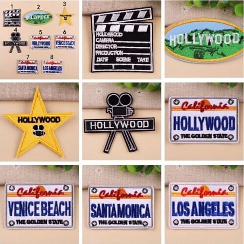 2019 NEW High-quality Hollywood Beating projector Embroidered Patches for Clothing DIY Stripes Clothes Stickers Stars Badges