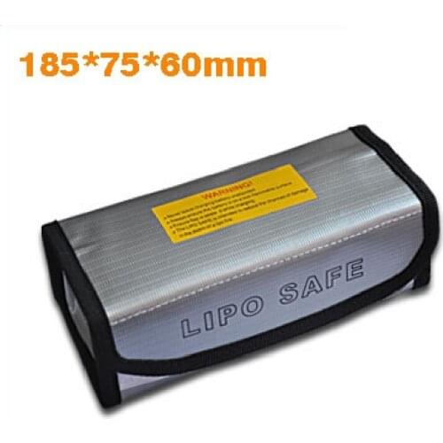 Fireproof RC Lipo Battery Safety Bag 18.5 * 7.5 * 6 cm Silver Color (Not Original)