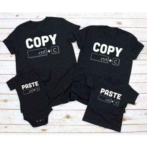 Copy Paste Ctrl C Ctrl V Family Matching Outfits Summer Cotton Father and Daughter Son Family Look Tshirts Fathers Day Gifts