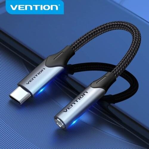 Vention Type C to 3.5 Adapter USB C to Jack 3.5 AUX Earphone Connecter Audio Cable for Xiaomi Mi 9 10 pro Huawei USB-C to 3.5mm