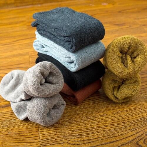 Thicken Terry Women Socks Solid Warm Long Stockings Winter Thick High Knee Socks Leg Femme Home Calcetines Muje