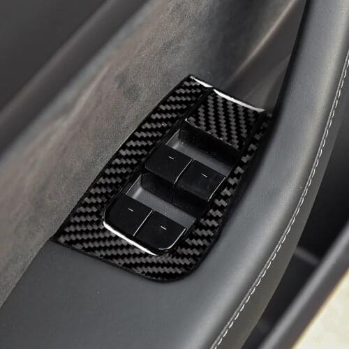 It Is Suitable For Tesla Model-3 The Carbon Fiber Window Up Button