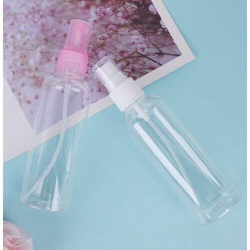 Transparent Empty Spray Bottles 100ml Plastic Mini Refillable Container 1PC Empty Cosmetic Containers Mist Pump Alcohol Atomizer