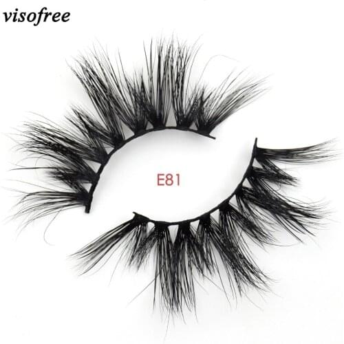Visofree Lashes 3D Mink Eyelashes Handmade Mink Lashes cruelty-free Lightweight False Eyelashes 25mm Dramatic Lashes Makeup E81
